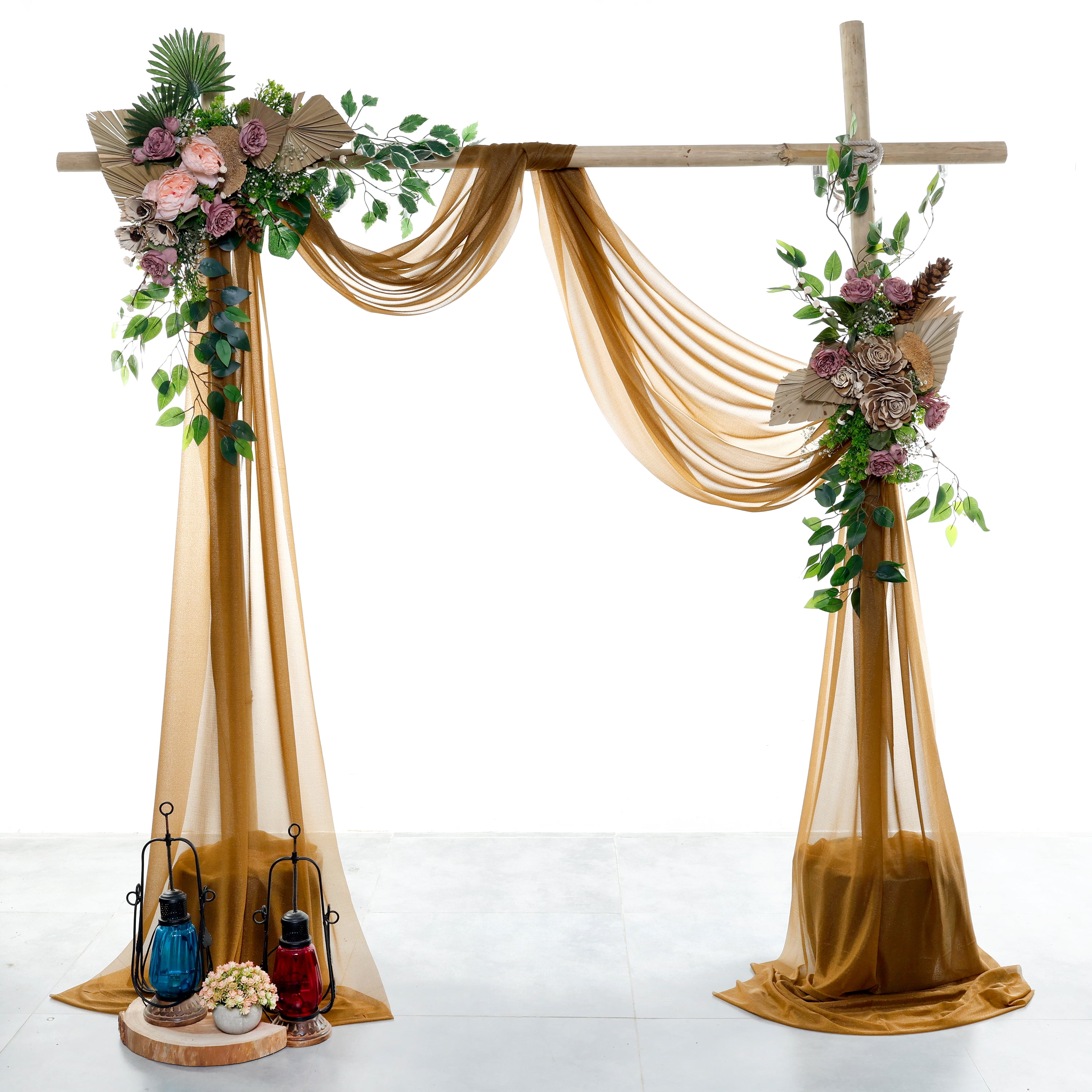 Wedding Arch Draping Fabric,2 Panels Terracotta Tulle Ceiling