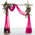 thumbnail image 1 of MDS pack of 1 panels (30" width x 30Ft Long) Wedding Arch Draping Fabric sheer Chiffon Fabric Drapery for Wedding Ceremony - Hot pink, 1 of 7