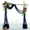 thumbnail image 1 of MDS pack of 1 panels (30" width x 30Ft Long) Wedding Arch Draping Fabric sheer Chiffon Fabric Drapery for Wedding Ceremony - Navy Blue, 1 of 7