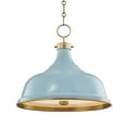 thumbnail image 1 of MDS300-AGB/BB-Hudson Valley Lighting-Painted No.1 - 3 Light Pendant - 18 Inches Wide by 16 Inches High-Aged Brass Finish-Blue Bird Shade Color, 1 of 1