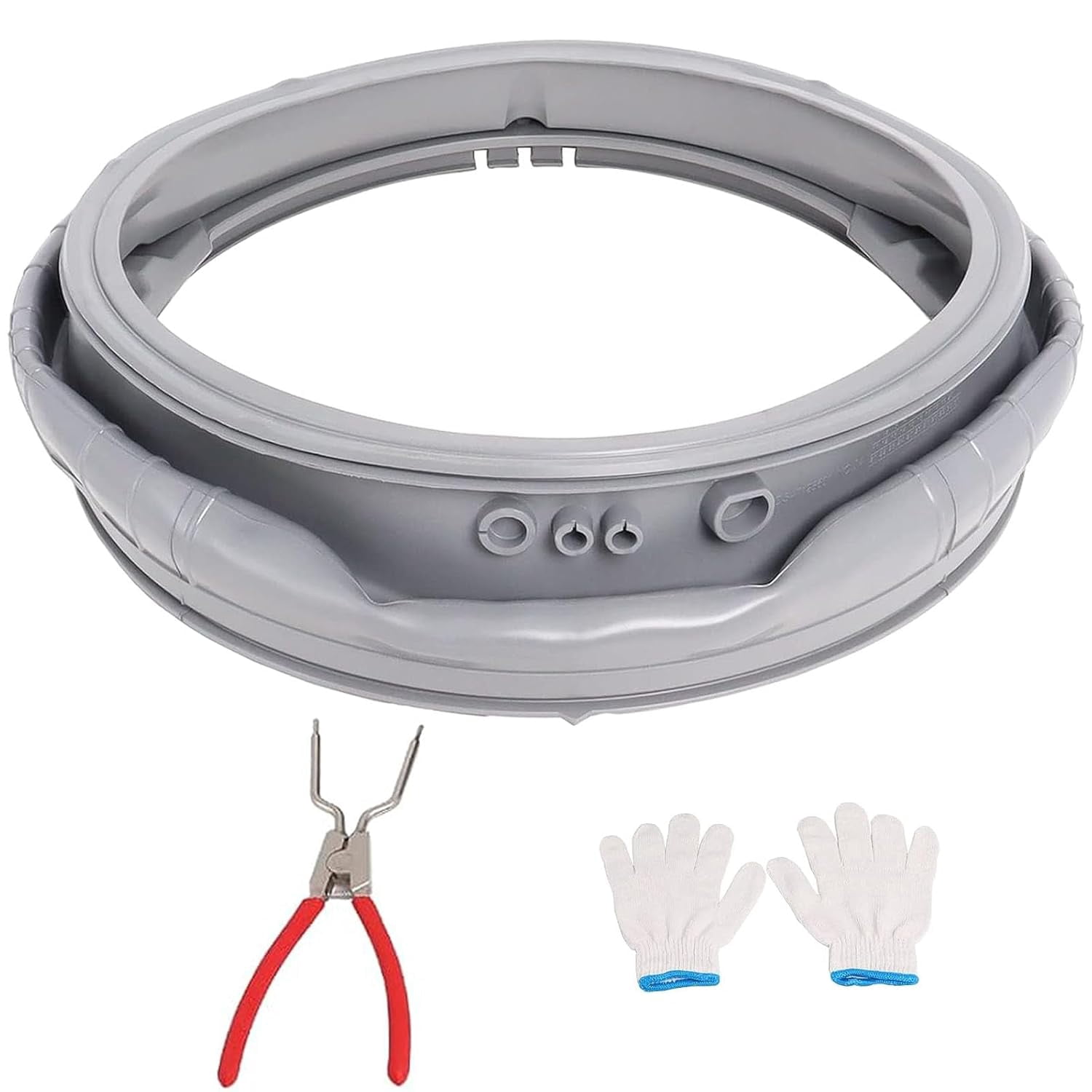 MDS47123619 WM3270CW WM3500CW/00 WM3700HVA/00 Door Gasket Compatibile with LG Front-Load Washing Machines, WM3270CW/00 Door Boot Seal with 383EER4001A Washer Spring Expansion Removal Tool