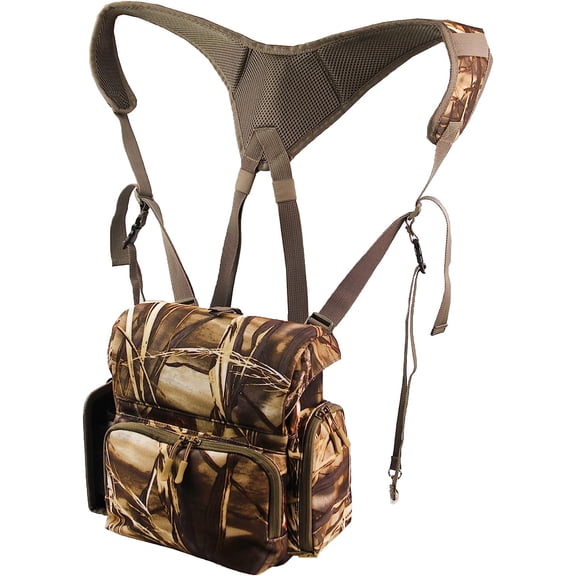 MDSTOP Binocular Harness, Bino Harness Chest Pack with Rangefinder Pouch, Bino Straps Secure Your Binoculars, Holds rangefinders, Phones, Bullets etc, for Bird Watching, Hunting, Travel, Sports