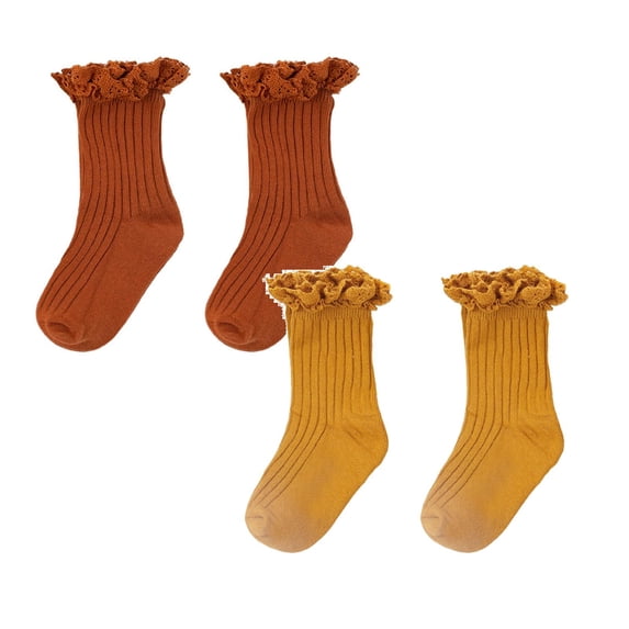 MDUKONU Baby Girls Vintage Ankel Lace Socks Toddler Ruffles Casual Dress Socks 2 Pack