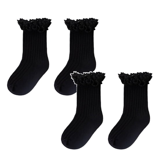 MDUKONU Baby Girls Vintage Ankel Lace Socks Toddler Ruffles Casual Dress Socks 2 Pack