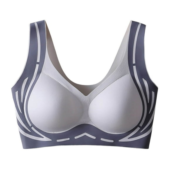 MDUKONU Bras for Women Womens Wireless Jelly Bra Plus Size Supportive Seamless Bras Full Coverage Push Up Comfortable No Underwire Tshirt Bras Blue XL