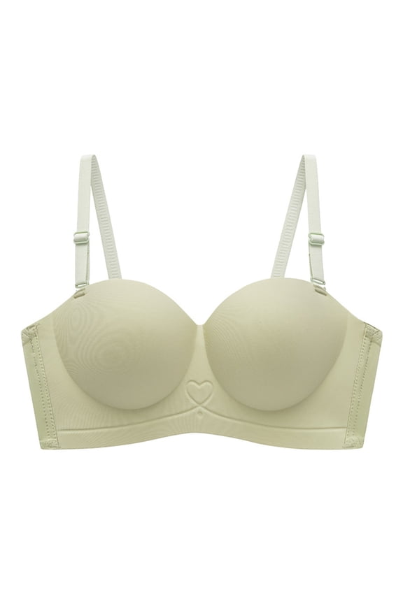 Bras for Women Womens Wireless Jelly Bra Plus Size Supportive Seamless Bras Full Coverage Push Up Comfortable No Underwire Tshirt Bras Green 32