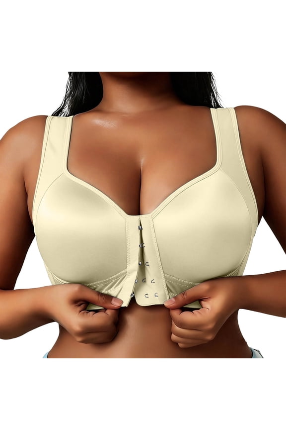 Bras for Women Compression Post Op Surgery Bra Front Closure Recovery Everyday Bra White L