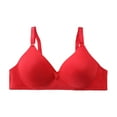 thumbnail image 1 of MDUKONU Bras for Women V Neck Bra Padded Seamless Adjustable Straps Bralettes Everyday Basic Sleeping Bras Red 36, 1 of 4
