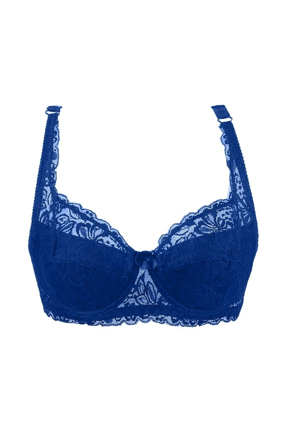 Bras for Women Womens Wireless Bra, Smooth Comfort Full Coverage Bra, Foam Cups, Convertible Bra Straps Blue 90B