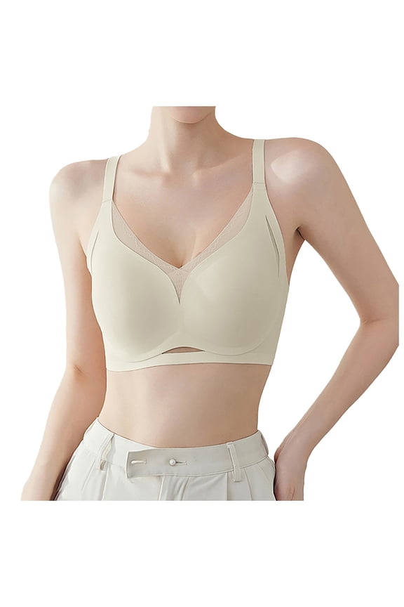 Bras for Women Womens Wireless Bra, Smooth Comfort Full Coverage Bra, Foam Cups, Convertible Bra Straps White XL