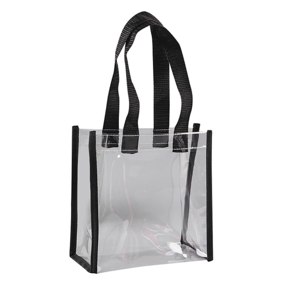 MDUKONU Clear Tote Bags, Shoulder Handbag, Security Approved See Through Bag for Work Black