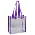 thumbnail image 1 of MDUKONU Clear Tote Bags, Shoulder Handbag, Security Approved See Through Bag for Work Purple, 1 of 3