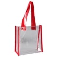 thumbnail image 1 of MDUKONU Clear Tote Bags, Shoulder Handbag, Security Approved See Through Bag for Work Red, 1 of 3