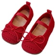 thumbnail image 1 of MDUKONU Girl Woven Ballet Flat Shoes Round Toe Mary Janes Flats Elastic Band Dressy Comfortable Ballerina Flats Red 3-3.5Years, 1 of 5