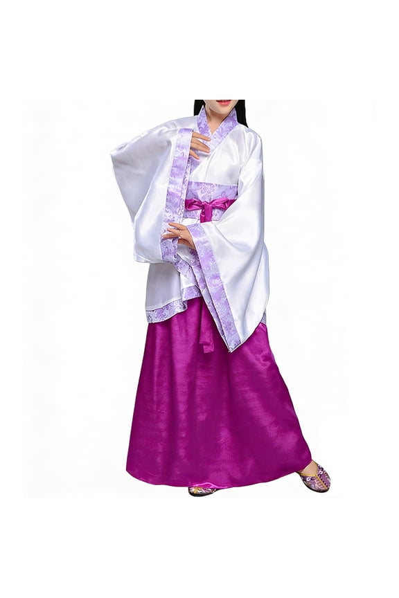 Girls' Ancient Chinese Traditional Hanfu Dress Fancy Dress Christmas Party Dress Festival Party Photo Attire Purple 9-10Years