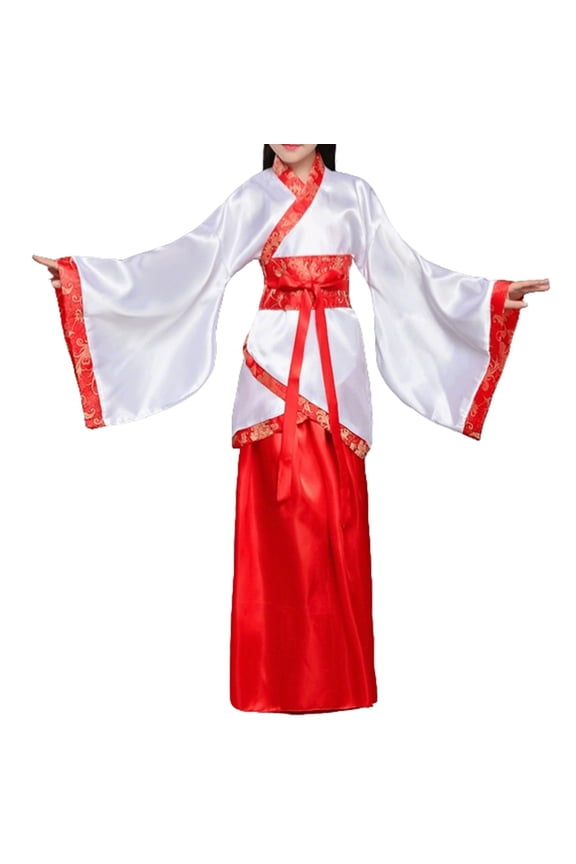 Girls' Ancient Chinese Traditional Hanfu Dress Fancy Dress Christmas Party Dress Festival Party Photo Attire Red 7-8Years