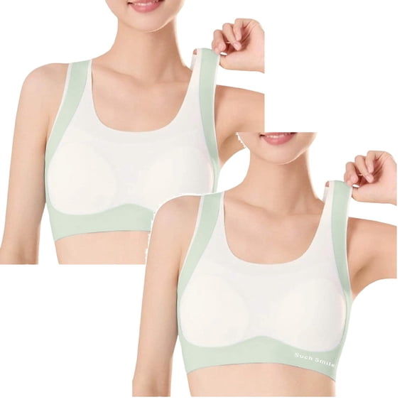 MDUKONU Girls Seamless Comfort Bras 2 Pack, Breathable Soft Everyday Wear Solid Color No Padding Support Cami Bralette , 9-16 Years