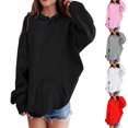 thumbnail image 1 of MDUKONU Hoodies for Girls Kids Boys Cute Sweatshirt Oversized Long Sleeve Pullover Tops Trendy Preppy Clothes Size: 11-13 Years Black, 1 of 7