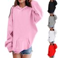 thumbnail image 1 of MDUKONU Hoodies for Girls Kids Boys Cute Sweatshirt Oversized Long Sleeve Pullover Tops Trendy Preppy Clothes Size: 11-13 Years Pink, 1 of 7