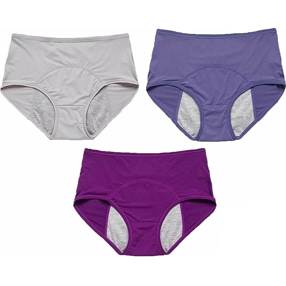 MDUKONU Leakproof Underwear Women, Leakproof Underwear for Women 55+, Panties with Incontinence for Ladies Size: XXXXXXXL Purple