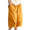 thumbnail image 1 of MDUKONU Linen Shorts for Women Resistant Loose Fit Stretchy Yellow XXL, 1 of 4