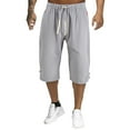 thumbnail image 1 of MDUKONU Men's Cotton Linen Shorts Quick Dry Above Knee with Side Pockets Grey XXXXXL, 1 of 7