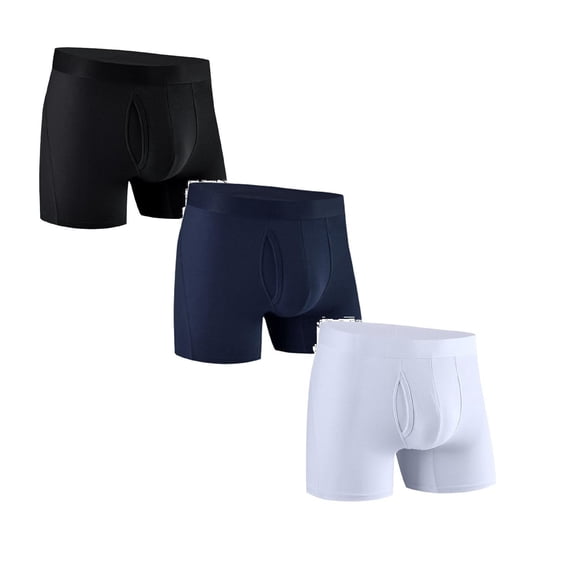 MDUKONU Men's Incontinence Underwear, Leak Proof Washable Reusable Cotton Boxer Brief, Heavy Flow Bladder Leak 3 Pack