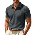 thumbnail image 1 of MDUKONU Mens Casual Polo Shirt Summer Short Sleeve Color Block Tops Collared Textured Stretchy Quick Dry Golf T-Shirts Size: XL, 1 of 8
