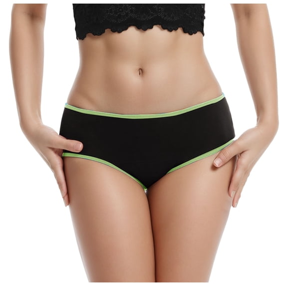 MDUKONU Period Underwear for Women Girls, High-Cut Cheeky Bikini Leakproof Panties, Stretch Breathable Size: M B
