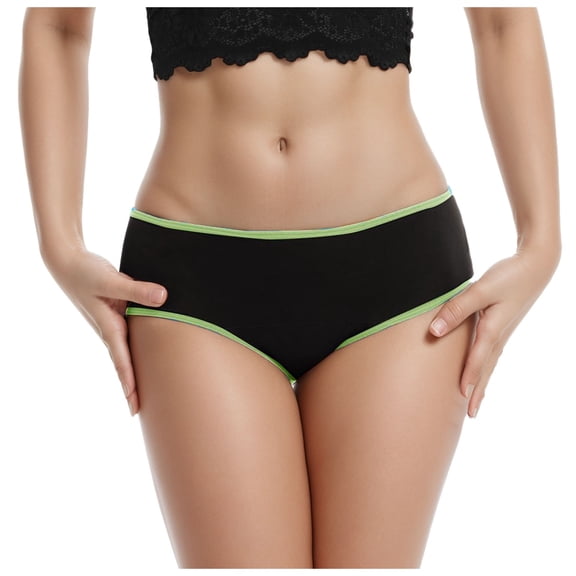 MDUKONU Period Underwear for Women Girls, High-Cut Cheeky Bikini Leakproof Panties, Stretch Breathable Size: M B