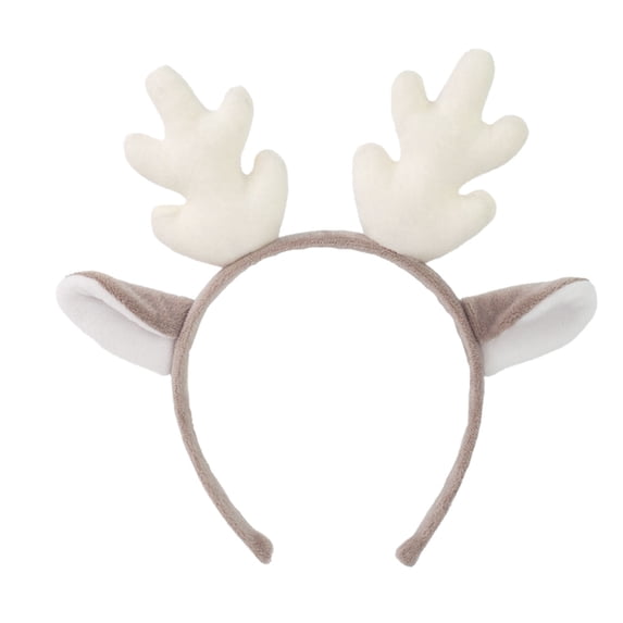 MDUKONU Plush Reindeer Antler Headband Christmas Halloween Accessory for Kids and Adults, Holiday Dress-Up, School Plays, Photo Props, and Party