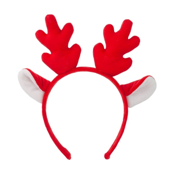 MDUKONU Plush Reindeer Antler Headband Christmas Halloween Accessory for Kids and Adults, Holiday Dress-Up, School Plays, Photo Props, and Party