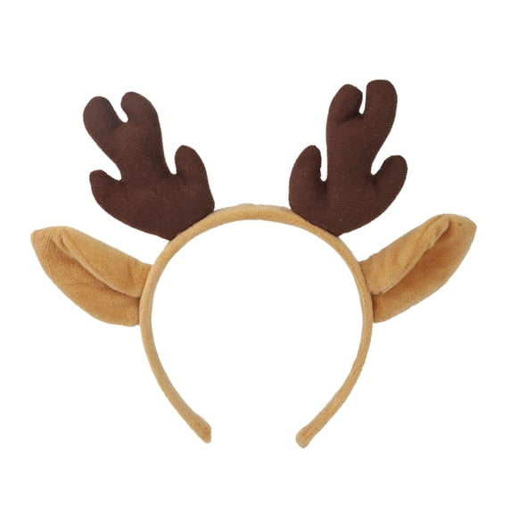 MDUKONU Plush Reindeer Antler Headband Christmas Halloween Accessory for Kids and Adults, Holiday Dress-Up, School Plays, Photo Props, and Party