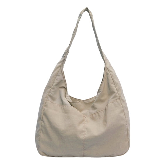MDUKONU Shoulder Bags for Women Trendy Lightweight Nylon Foldable Bags Work Tote Bag Handbags Purse Beach Holiday Travel White