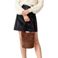 thumbnail image 1 of MDUKONU Suede Bags for Women Bucket Shoulder Bag Retro Slouchy Work Bag Top-handle Small Tote Handbag, 1 of 4