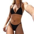 thumbnail image 1 of MDUKONU Thong Bikini Sets for Women Two Piece Swimsuits Bathing Suit Triangle Top String Swim Suits 2026 L Black, 1 of 4