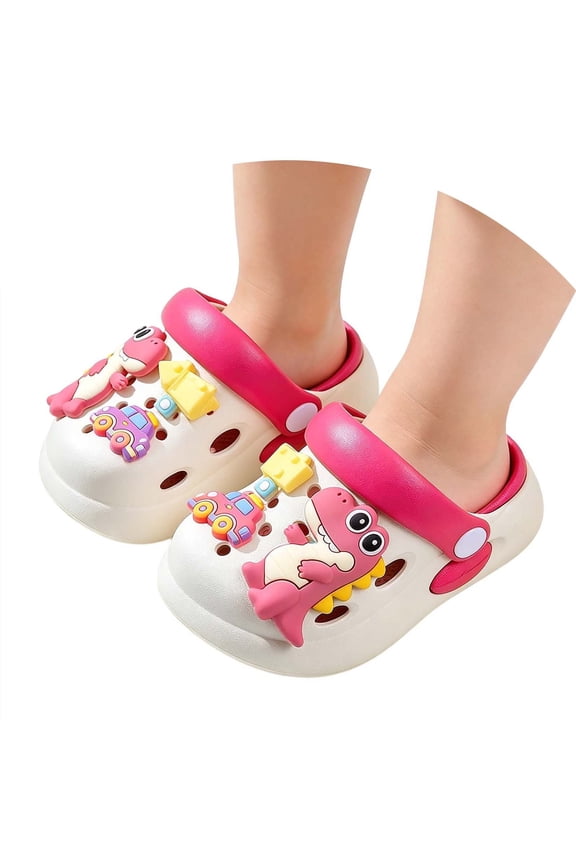Toddler Boys Girls Cute Cartoon Clogs Kids Lightweight Garden Shoes Beach Pool Sandals White