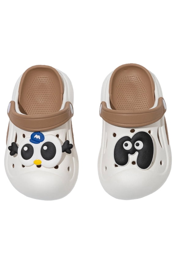 Toddler Kids Clogs for Boys Girls Garden Shoes Cartoon Slides Comfortable on Sandals Beach Pool Slipper Khaki 3.5-4Years