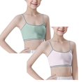 thumbnail image 1 of MDUKONU Training Bras for Girls Seamless Cami Bralettes Sports Striped Vest, Size 9-14, 2 Pack, 1 of 6