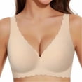 thumbnail image 1 of MDUKONU Wireless Bra for Women V Comfort Wirefree T-Shirt Bra Full Coverage Support Seamless Everyday Bralettes Size: L Beige, 1 of 4