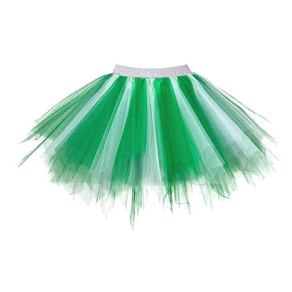 MDUKONU Woman Tutu Skirt for Photography Mixed Color Design Elegant Lightweight Everyday Wear Green XXL