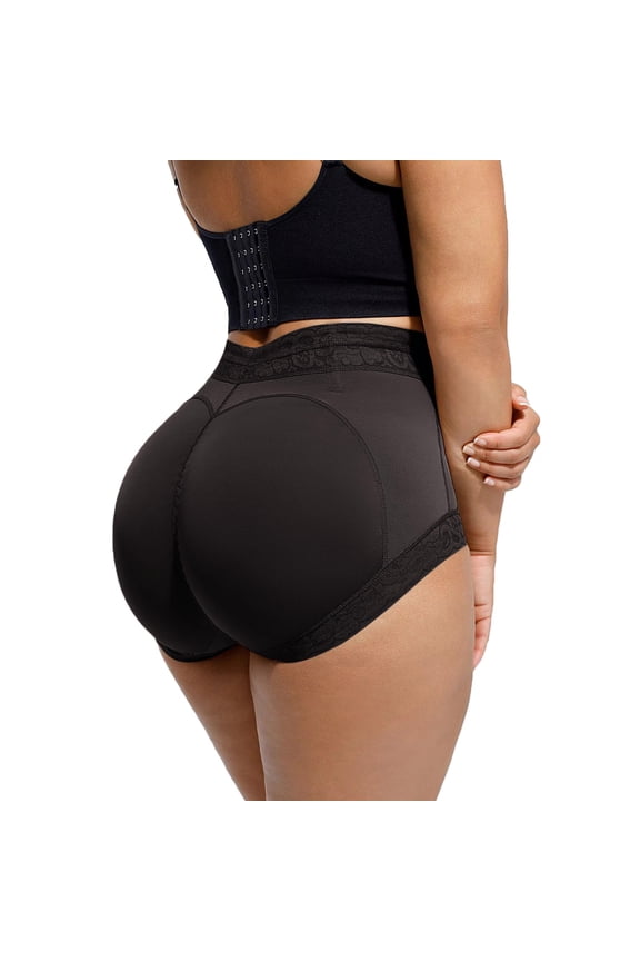 Women Lace Classic Daily Wear Body Shaper Lifter Panty Smoothing Brief, Shapewear for Women Black XXL