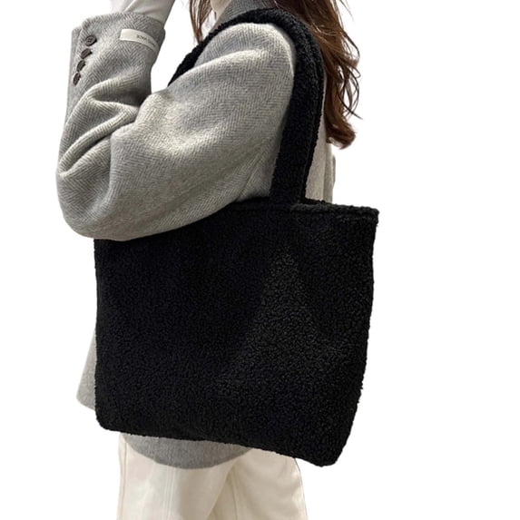 MDUKONU Women Plush Shoulder Bag Large Tote Handbag Purse Shopping Dating Bag