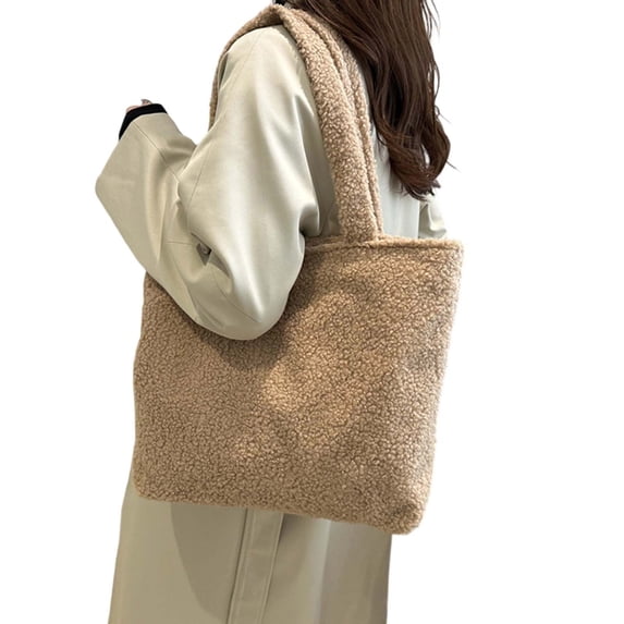 MDUKONU Women Plush Shoulder Bag Large Tote Handbag Purse Shopping Dating Bag