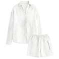 thumbnail image 1 of MDUKONU Women's 2 Piece Short Set Easy Care Casual Travel White XXL, 1 of 2