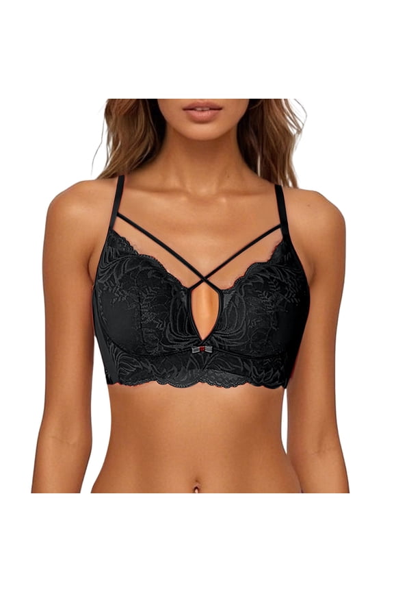 Women’s Bras Bras for Women Supportive Wireless Push Up Bra Full Coverage No Underwire Seamless Plus Size for Older Women Black 32