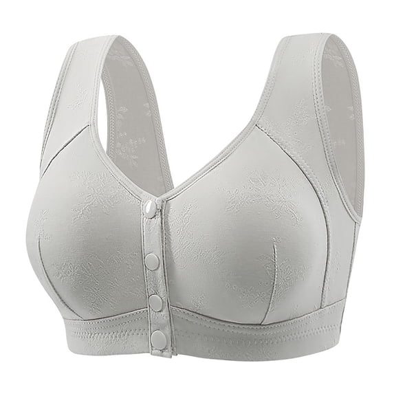 MDUKONU Women’s Bras Bras for Women Supportive Wireless Push Up Bra Full Coverage No Underwire Seamless Plus Size for Older Women Grey 38
