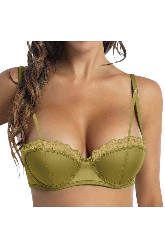 Women’s Bras Women's Lightly Lined Underwire T-Shirt Bra Green 80-L
