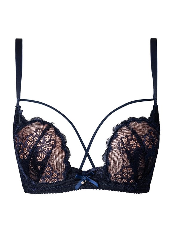 Women’s Bras Women's Underarm-Smoothing Comfort Underwire Lightly Lined T-Shirt Bra Blue 34/M