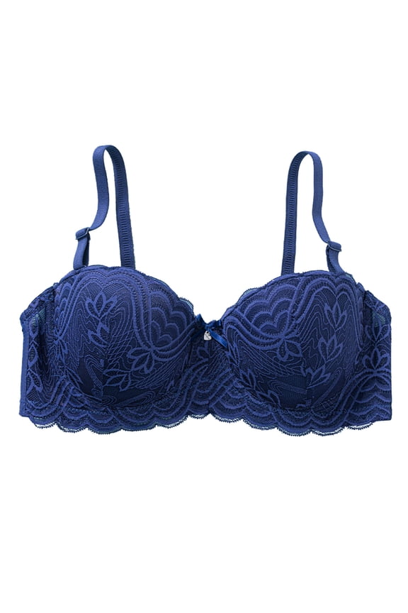 Women’s Bras Womens Underarm-Smoothing Comfort Underwire Lightly Lined T-Shirt Bra Blue 80